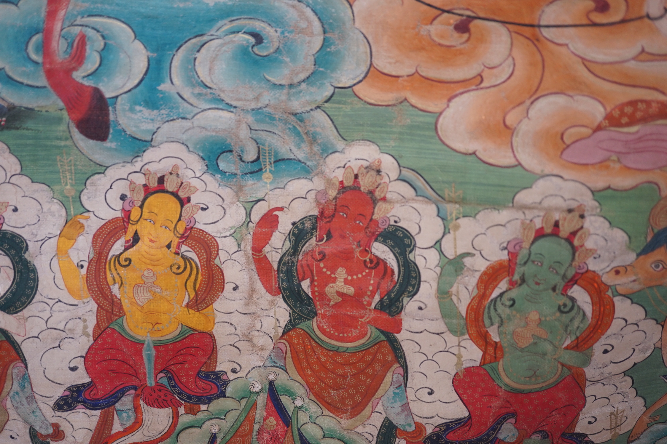 A Tibetan or Nepalese painted Thangka
